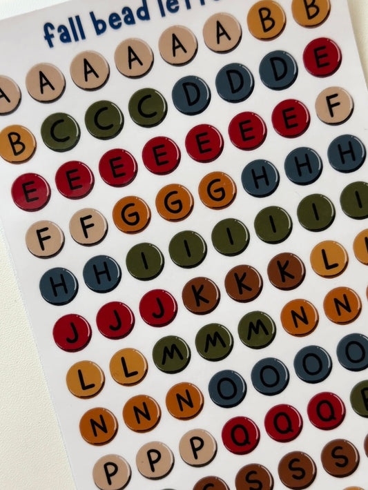 fall bead letters