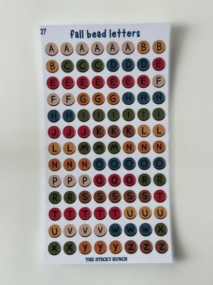 fall bead letters